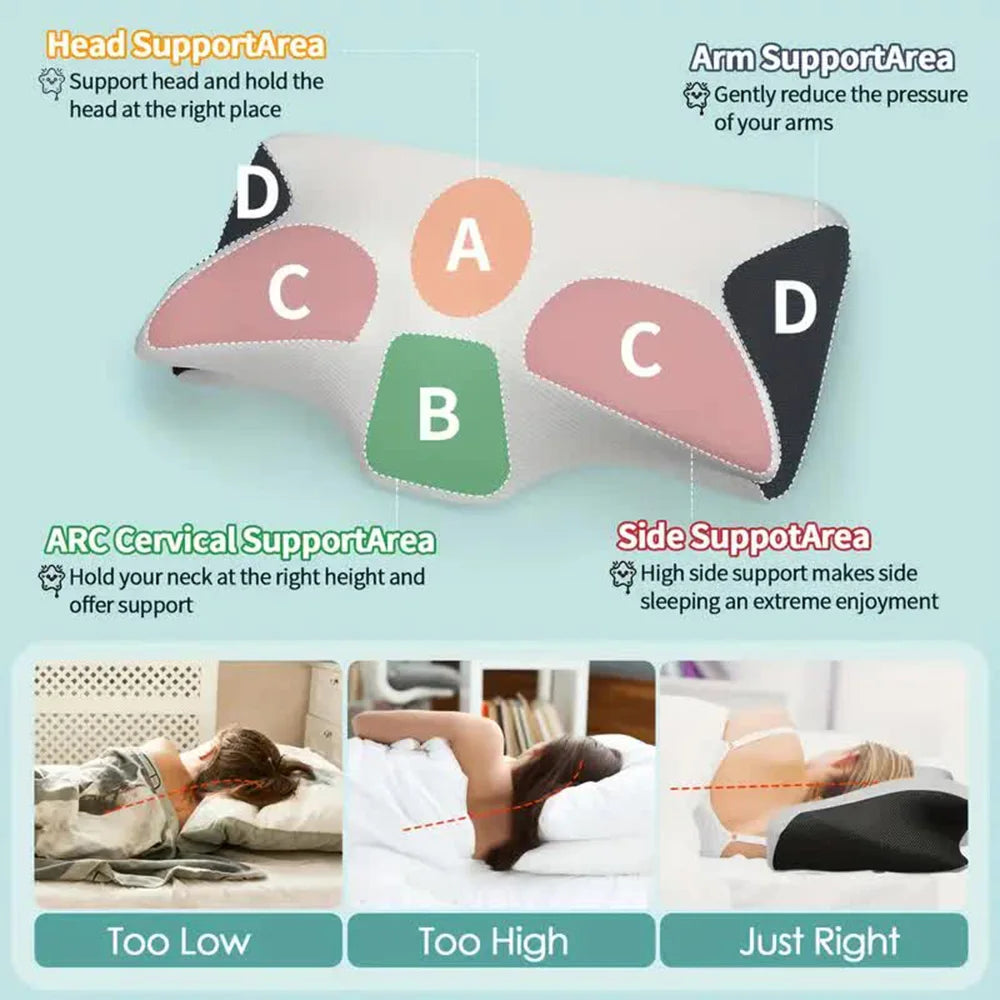 Butterfly Memory Foam Cervical Sleep Pillow - Frezy Haven 